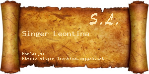 Singer Leontina névjegykártya